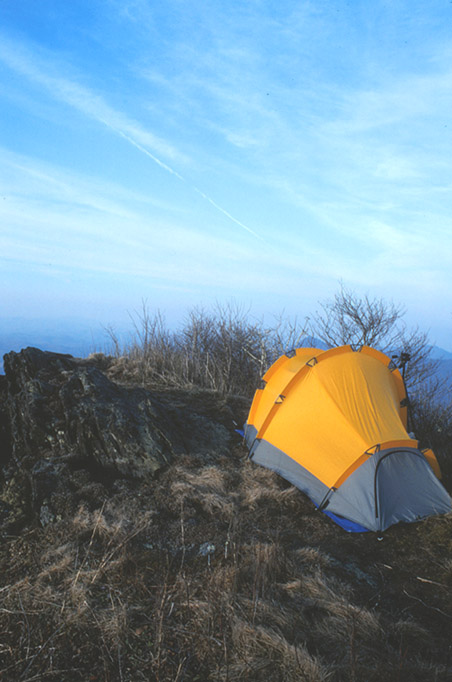 Campsite atop Snake Mtn. - spr. 1995
